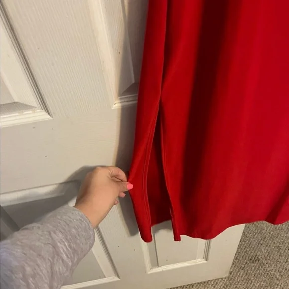 bebe Striking Red Midi Dress - Picture 4 of 4